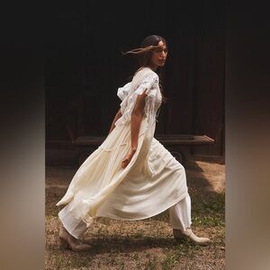 Anthropologie By Anthropologie V-Neck Flutter-Sleeve Midi Dress